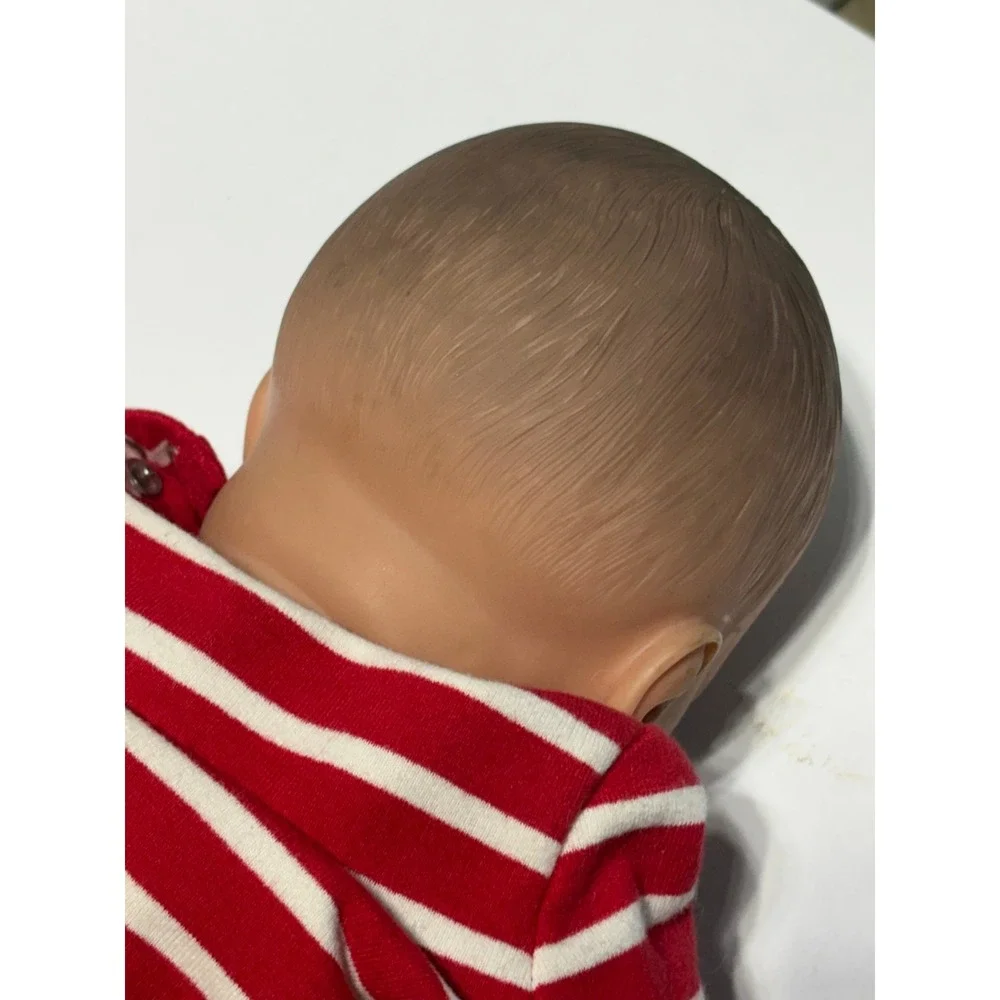 Berenguer Realistic Baby Doll Red White Striped Holiday Gnome Outfit 14 Inch